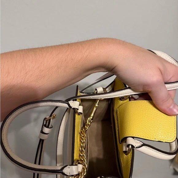 Coach Mini Bag in Yellow and Cream - Picture 5 of 7